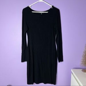 Lulu’s Black Long Sleeve Slit Dress